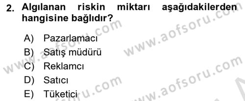 Sporda Risk Yönetimi Dersi 2021 - 2022 Yılı Yaz Okulu Sınav Soruları 2. Soru