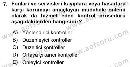 Sporda Risk Yönetimi Dersi 2021 - 2022 Yılı Yaz Okulu Sınav Soruları 7. Soru