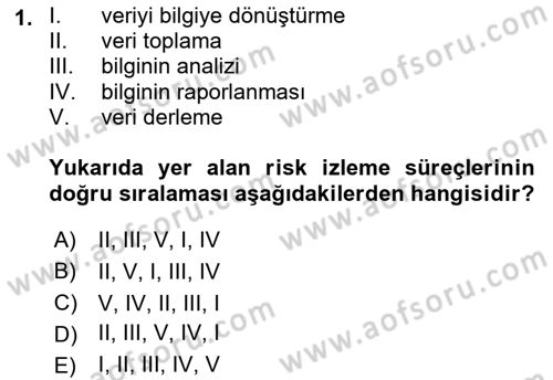 Sporda Risk Yönetimi Dersi 2022 - 2023 Yılı Yaz Okulu Sınav Soruları 1. Soru
