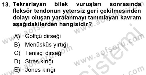 Sporda Risk Yönetimi Dersi 2022 - 2023 Yılı Yaz Okulu Sınav Soruları 13. Soru