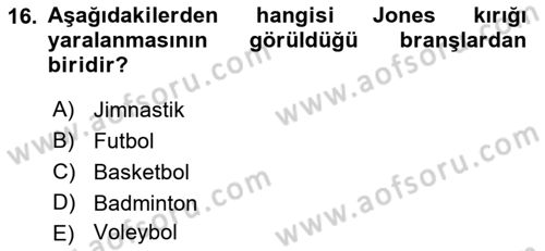 Sporda Risk Yönetimi Dersi 2022 - 2023 Yılı Yaz Okulu Sınav Soruları 16. Soru