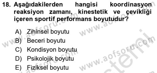 Sporda Risk Yönetimi Dersi 2023 - 2024 Yılı (Vize) Ara Sınav Soruları 18. Soru