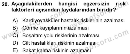 Sporda Risk Yönetimi Dersi 2023 - 2024 Yılı (Vize) Ara Sınav Soruları 20. Soru