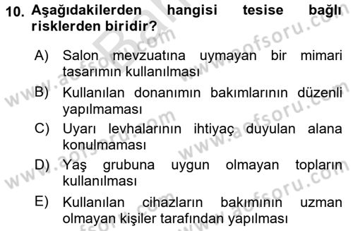Sporda Risk Yönetimi Dersi 2023 - 2024 Yılı (Final) Dönem Sonu Sınav Soruları 10. Soru
