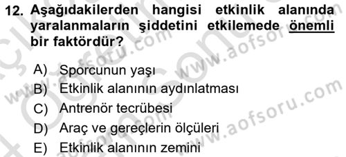 Sporda Risk Yönetimi Dersi 2023 - 2024 Yılı (Final) Dönem Sonu Sınav Soruları 12. Soru