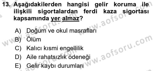 Sporda Risk Yönetimi Dersi 2023 - 2024 Yılı (Final) Dönem Sonu Sınav Soruları 13. Soru