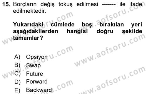 Sporda Risk Yönetimi Dersi 2023 - 2024 Yılı (Final) Dönem Sonu Sınav Soruları 15. Soru