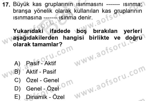 Sporda Risk Yönetimi Dersi 2023 - 2024 Yılı (Final) Dönem Sonu Sınav Soruları 17. Soru