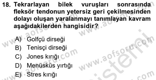 Sporda Risk Yönetimi Dersi 2023 - 2024 Yılı (Final) Dönem Sonu Sınav Soruları 18. Soru