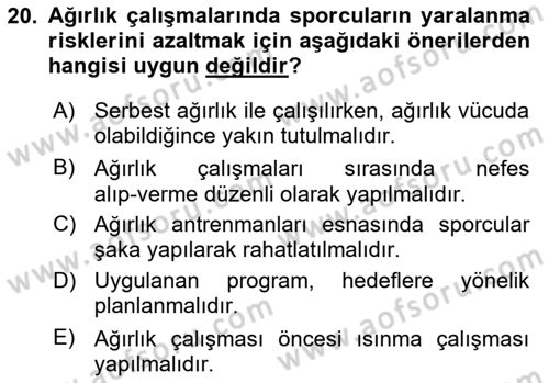 Sporda Risk Yönetimi Dersi 2023 - 2024 Yılı (Final) Dönem Sonu Sınav Soruları 20. Soru