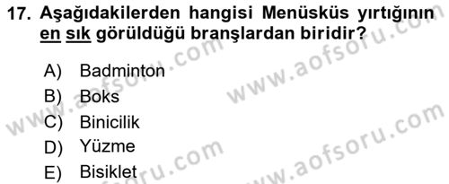 Sporda Risk Yönetimi Dersi 2023 - 2024 Yılı Yaz Okulu Sınav Soruları 17. Soru