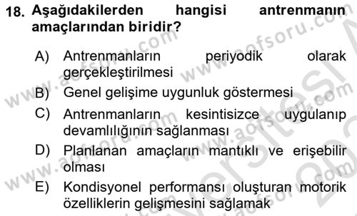 Sporda Risk Yönetimi Dersi 2023 - 2024 Yılı Yaz Okulu Sınav Soruları 18. Soru