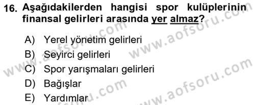 Sporda Risk Yönetimi Dersi 2024 - 2025 Yılı (Vize) Ara Sınav Soruları 16. Soru