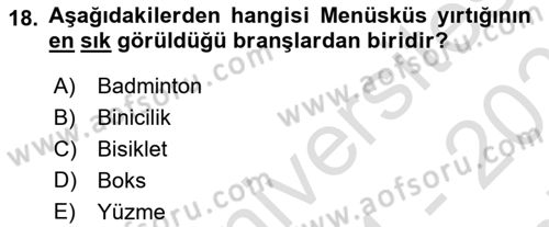Sporda Risk Yönetimi Dersi 2024 - 2025 Yılı (Final) Dönem Sonu Sınav Soruları 18. Soru