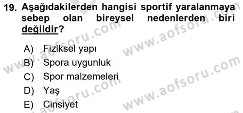 Sporda Risk Yönetimi Dersi 2024 - 2025 Yılı (Final) Dönem Sonu Sınav Soruları 19. Soru