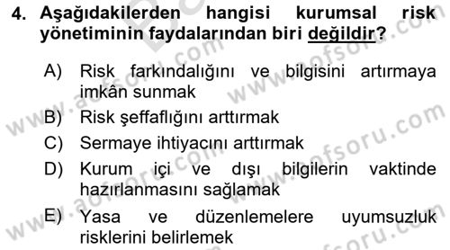 Sporda Risk Yönetimi Dersi 2024 - 2025 Yılı (Final) Dönem Sonu Sınav Soruları 4. Soru
