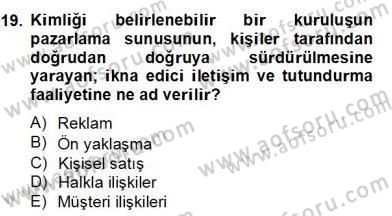 Sporda Sponsorluk Dersi 2012 - 2013 Yılı (Final) Dönem Sonu Sınav Soruları 19. Soru