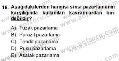 Sporda Sponsorluk Dersi 2013 - 2014 Yılı (Final) Dönem Sonu Sınav Soruları 16. Soru