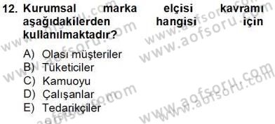 Sporda Sponsorluk Dersi 2013 - 2014 Yılı Tek Ders Sınav Soruları 12. Soru