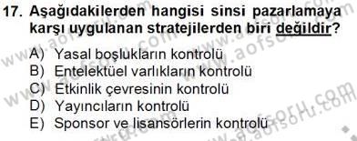 Sporda Sponsorluk Dersi 2013 - 2014 Yılı Tek Ders Sınav Soruları 17. Soru