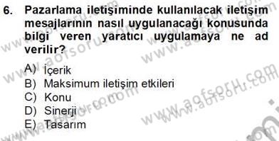 Sporda Sponsorluk Dersi 2013 - 2014 Yılı Tek Ders Sınav Soruları 6. Soru