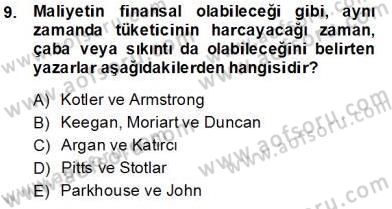 Sporda Sponsorluk Dersi 2013 - 2014 Yılı Tek Ders Sınav Soruları 9. Soru