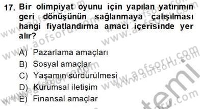 Sporda Sponsorluk Dersi 2014 - 2015 Yılı (Vize) Ara Sınav Soruları 17. Soru