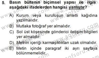 Sporda Sponsorluk Dersi 2014 - 2015 Yılı (Final) Dönem Sonu Sınav Soruları 5. Soru