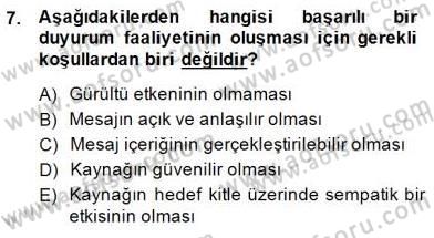 Sporda Sponsorluk Dersi 2014 - 2015 Yılı (Final) Dönem Sonu Sınav Soruları 7. Soru