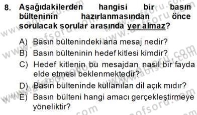 Sporda Sponsorluk Dersi 2014 - 2015 Yılı (Final) Dönem Sonu Sınav Soruları 8. Soru