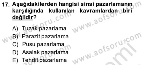 Sporda Sponsorluk Dersi 2014 - 2015 Yılı Tek Ders Sınav Soruları 17. Soru