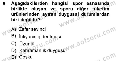 Sporda Sponsorluk Dersi 2014 - 2015 Yılı Tek Ders Sınav Soruları 5. Soru