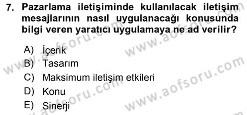 Sporda Sponsorluk Dersi 2015 - 2016 Yılı (Vize) Ara Sınav Soruları 7. Soru