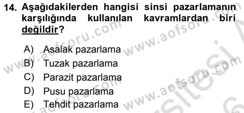 Sporda Sponsorluk Dersi 2015 - 2016 Yılı (Final) Dönem Sonu Sınav Soruları 14. Soru