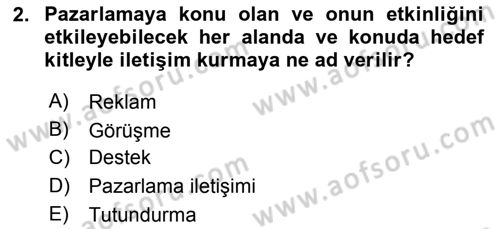 Sporda Sponsorluk Dersi 2015 - 2016 Yılı (Final) Dönem Sonu Sınav Soruları 2. Soru