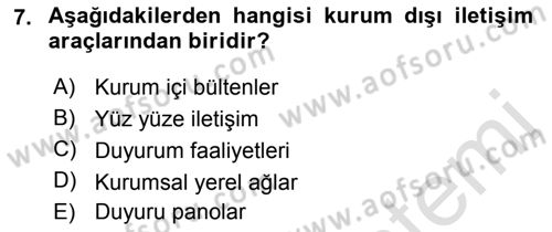 Sporda Sponsorluk Dersi 2015 - 2016 Yılı (Final) Dönem Sonu Sınav Soruları 7. Soru