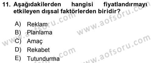 Sporda Sponsorluk Dersi 2015 - 2016 Yılı Tek Ders Sınav Soruları 11. Soru