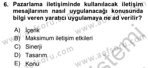 Sporda Sponsorluk Dersi 2016 - 2017 Yılı 3 Ders Sınav Soruları 6. Soru