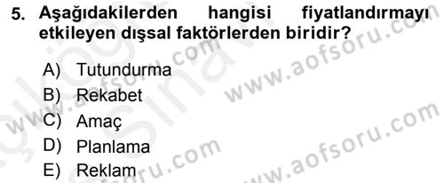 Sporda Sponsorluk Dersi 2017 - 2018 Yılı 3 Ders Sınav Soruları 5. Soru