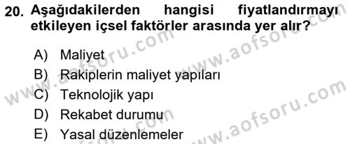 Sporda Sponsorluk Dersi 2017 - 2018 Yılı (Vize) Ara Sınav Soruları 20. Soru