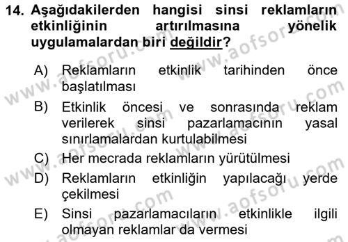 Sporda Sponsorluk Dersi 2017 - 2018 Yılı (Final) Dönem Sonu Sınav Soruları 14. Soru