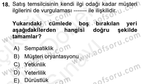 Sporda Sponsorluk Dersi 2017 - 2018 Yılı (Final) Dönem Sonu Sınav Soruları 18. Soru