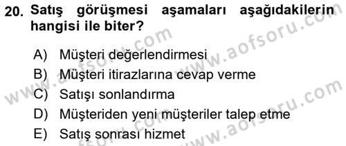 Sporda Sponsorluk Dersi 2017 - 2018 Yılı (Final) Dönem Sonu Sınav Soruları 20. Soru