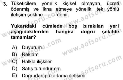 Sporda Sponsorluk Dersi 2017 - 2018 Yılı (Final) Dönem Sonu Sınav Soruları 3. Soru