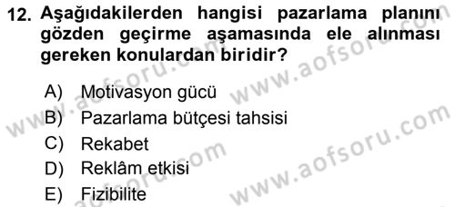 Sporda Sponsorluk Dersi 2018 - 2019 Yılı 3 Ders Sınav Soruları 12. Soru