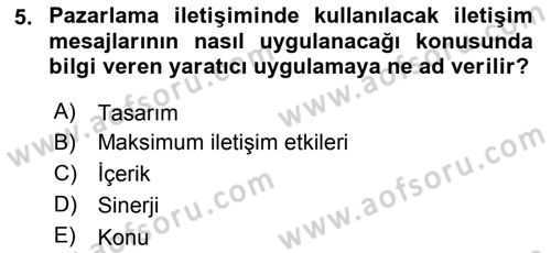 Sporda Sponsorluk Dersi 2018 - 2019 Yılı 3 Ders Sınav Soruları 5. Soru