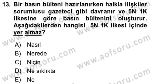 Sporda Sponsorluk Dersi 2020 - 2021 Yılı Yaz Okulu Sınav Soruları 13. Soru