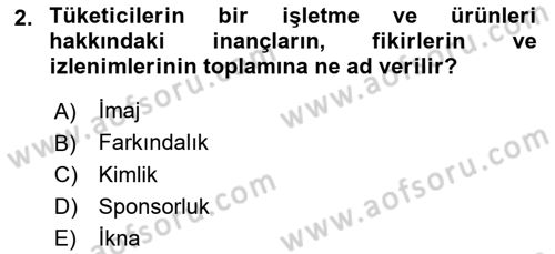 Sporda Sponsorluk Dersi 2020 - 2021 Yılı Yaz Okulu Sınav Soruları 2. Soru