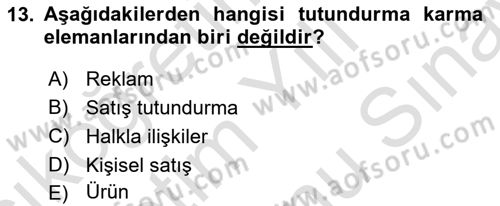 Sporda Sponsorluk Dersi 2021 - 2022 Yılı (Final) Dönem Sonu Sınav Soruları 13. Soru