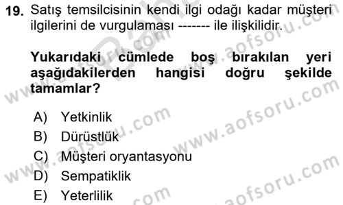 Sporda Sponsorluk Dersi 2021 - 2022 Yılı (Final) Dönem Sonu Sınav Soruları 19. Soru